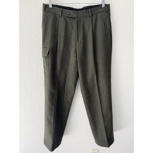 Vtg Steinbock Mens Wool Cargo Pants 36x32 Green Hunting Military Heavyweight